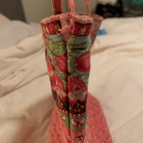 VERA BRADLEY Classic Tote Pink Pansy Retired - Picture 3 of 10